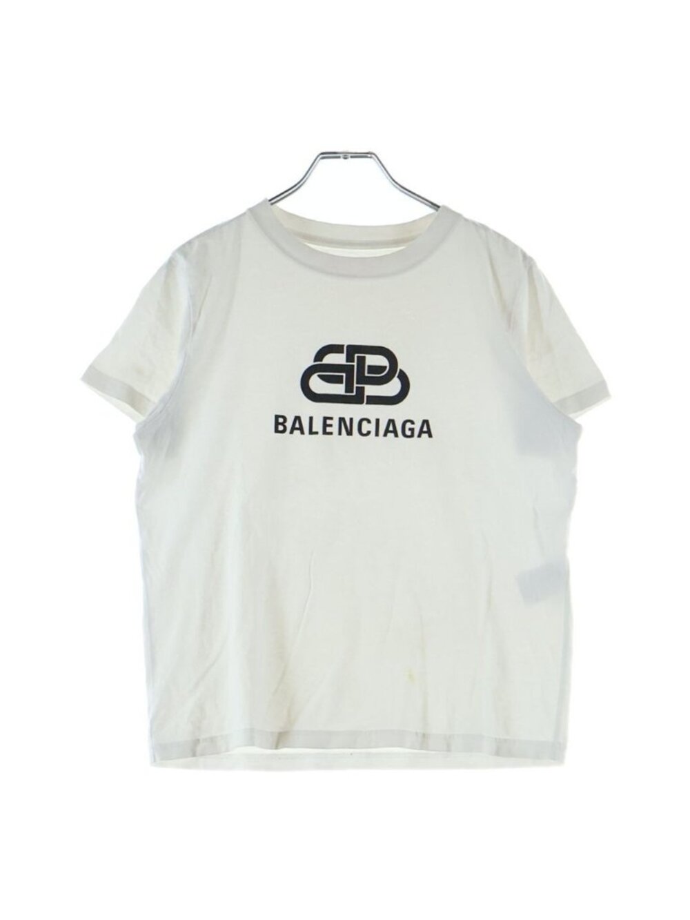 Balenciaga BB Logo Print Crew Neck Short Sleeve T-Shirt White